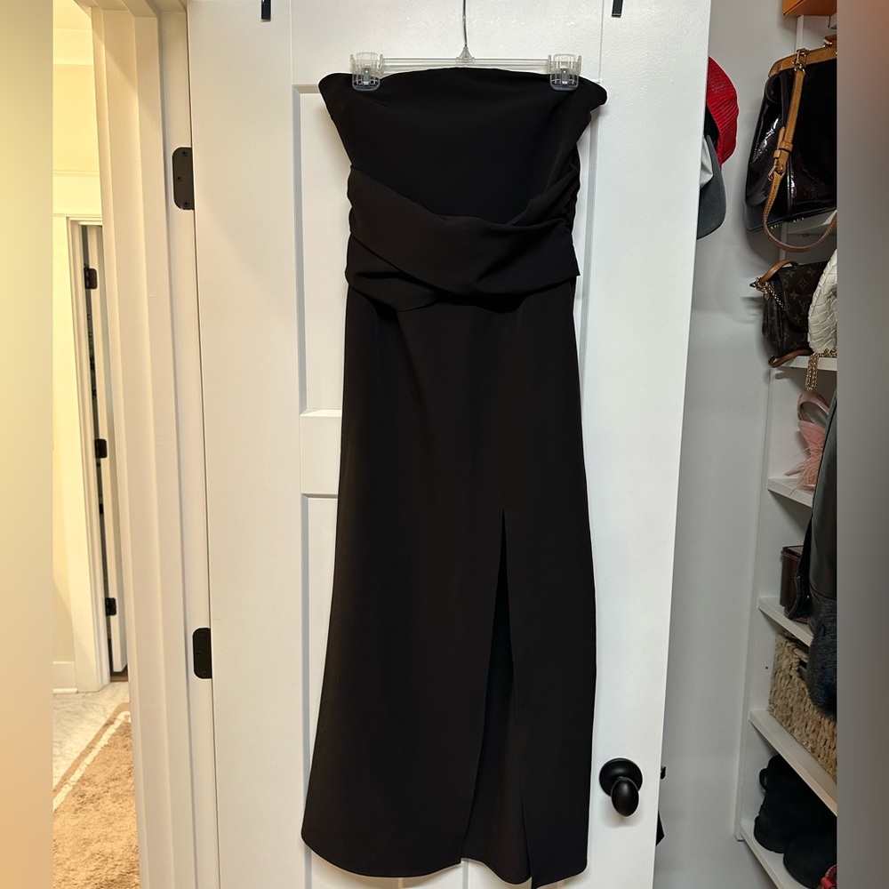 Zara Black Midi Dress with front slit
